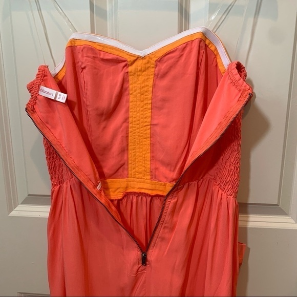 Xhilaration || NWOT Strapless Coral ‘Challis’ Color Block Dress M - Picture 10 of 12